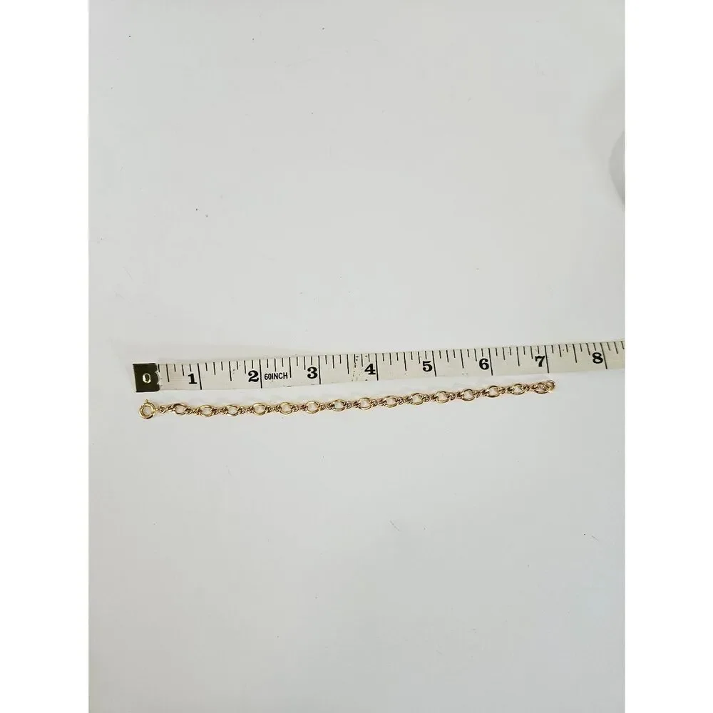 Vintage 12K Gold Filled Signed Polished Infinity Figaro Chain Link Bracelet 7